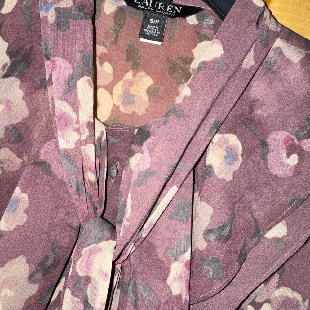 Polo Ralph Lauren Floral Ruffle Blouse - Purple - Picture 2 of 4
